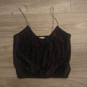 Medium silver, stretchy cropped top